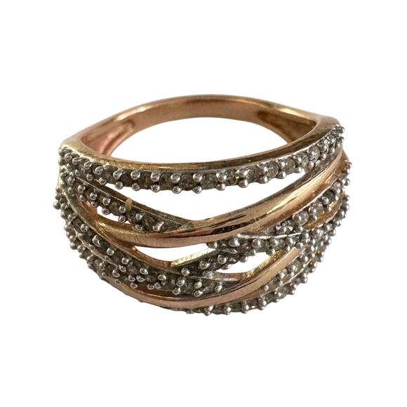 1/2 Carat Natural Diamond Braided Woven Paths Ring Size 7 - Picture 4 of 16